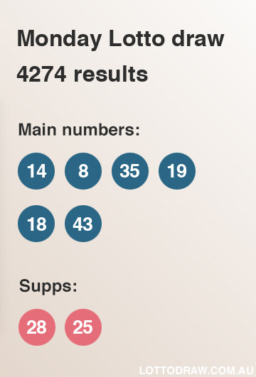 Monday Lotto results and numbers for draw number 4274