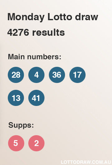 Monday Lotto results and numbers for draw number 4276