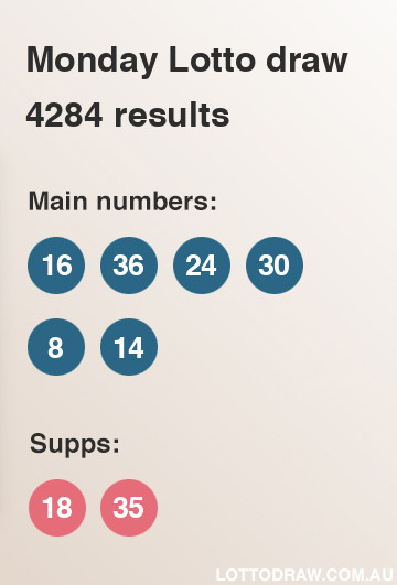 Monday Lotto results and numbers for draw number 4284