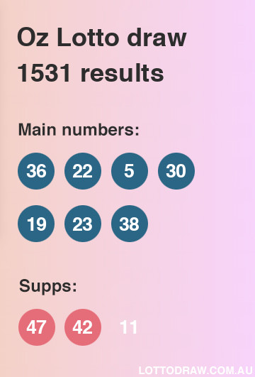 Oz Lotto results and numbers for draw number 1531