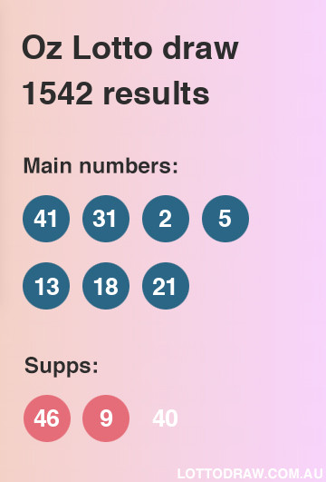 Oz Lotto results and numbers for draw number 1542