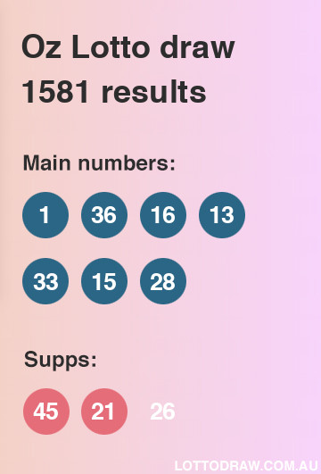 Oz Lotto results and numbers for draw number 1581