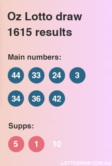 Oz Lotto results and numbers for draw number 1615