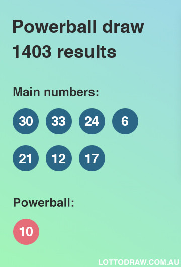 Powerball results and numbers for draw number 1403