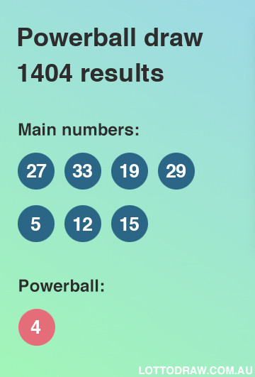 Powerball results and numbers for draw number 1404