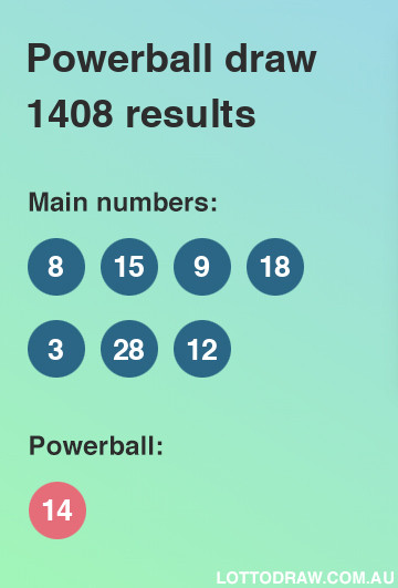 Powerball results and numbers for draw number 1408