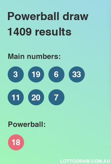 Powerball results and numbers for draw number 1409