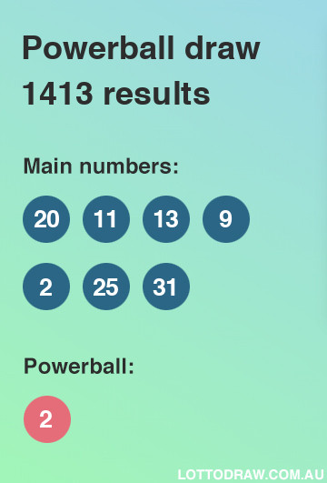 Powerball results and numbers for draw number 1413