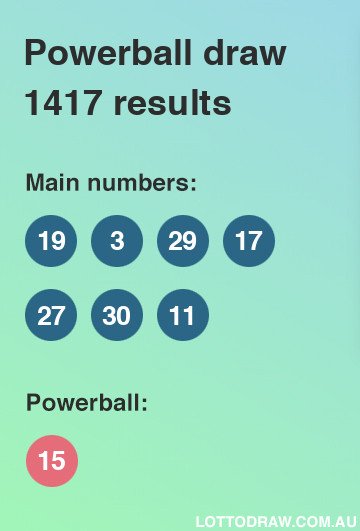 Powerball results and numbers for draw number 1417