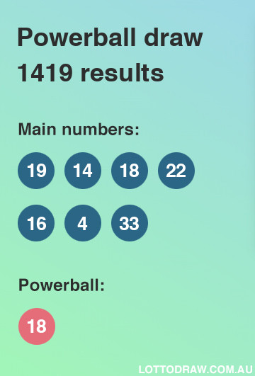 Powerball results and numbers for draw number 1419