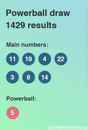 Powerball results and numbers for draw number 1429