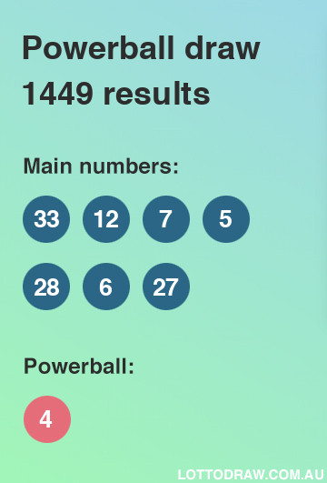 Powerball results and numbers for draw number 1449