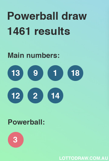 Powerball results and numbers for draw number 1461
