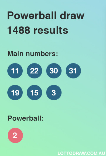 Powerball results and numbers for draw number 1488