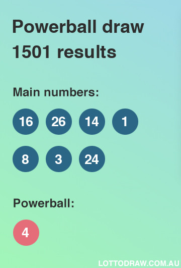 Powerball results and numbers for draw number 1501