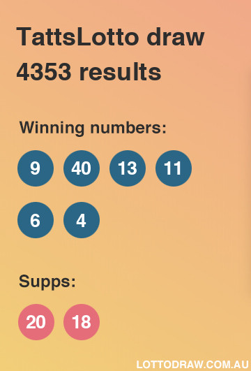 TattsLotto results and numbers for draw number 4353