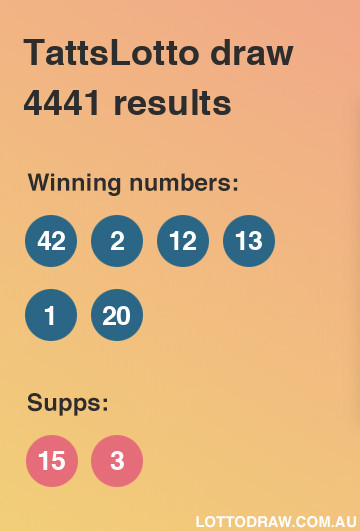 TattsLotto results and numbers for draw number 4441