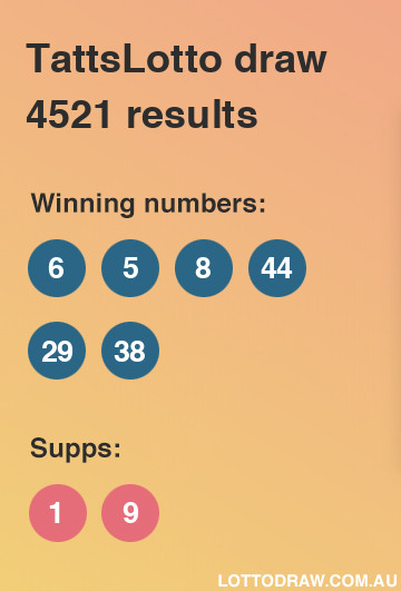 TattsLotto results and numbers for draw number 4521