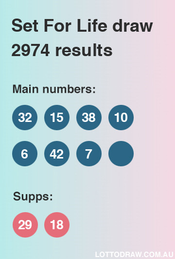 Set for Life results and numbers for draw number 2974