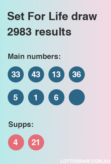 Set for Life results and numbers for draw number 2983