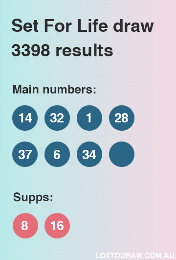 Set for Life results and numbers for draw number 3398