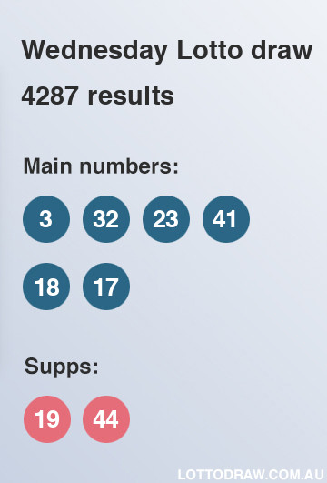 Wednesday Lotto results and numbers for draw number 4287